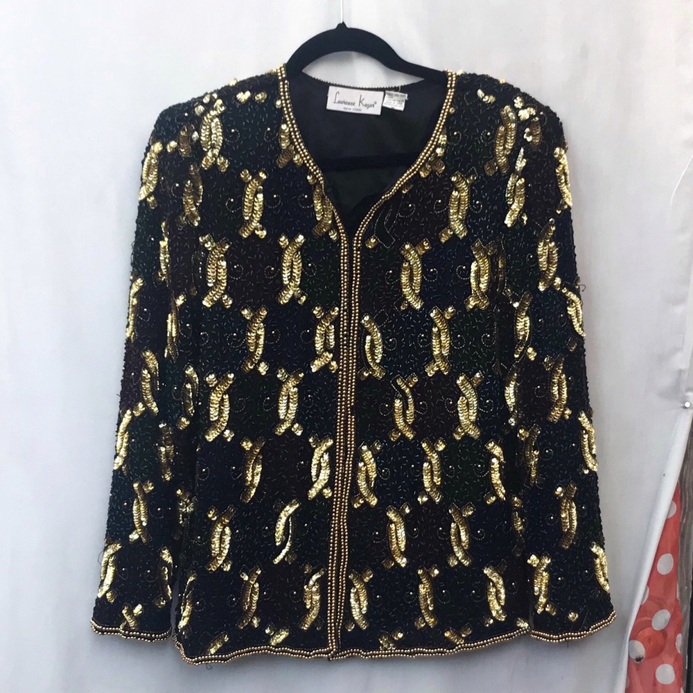 Lawrence Kazar Sequin and Beaded Blazer Size M